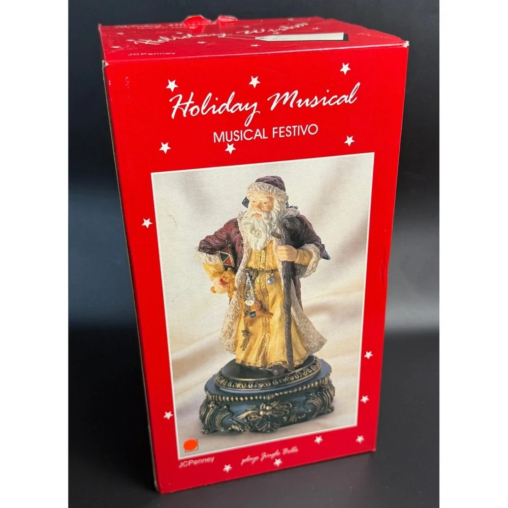 JCPenney Holiday Musical Santa Claus Figurine-Plays Jingle Bells Vintage - Boxed